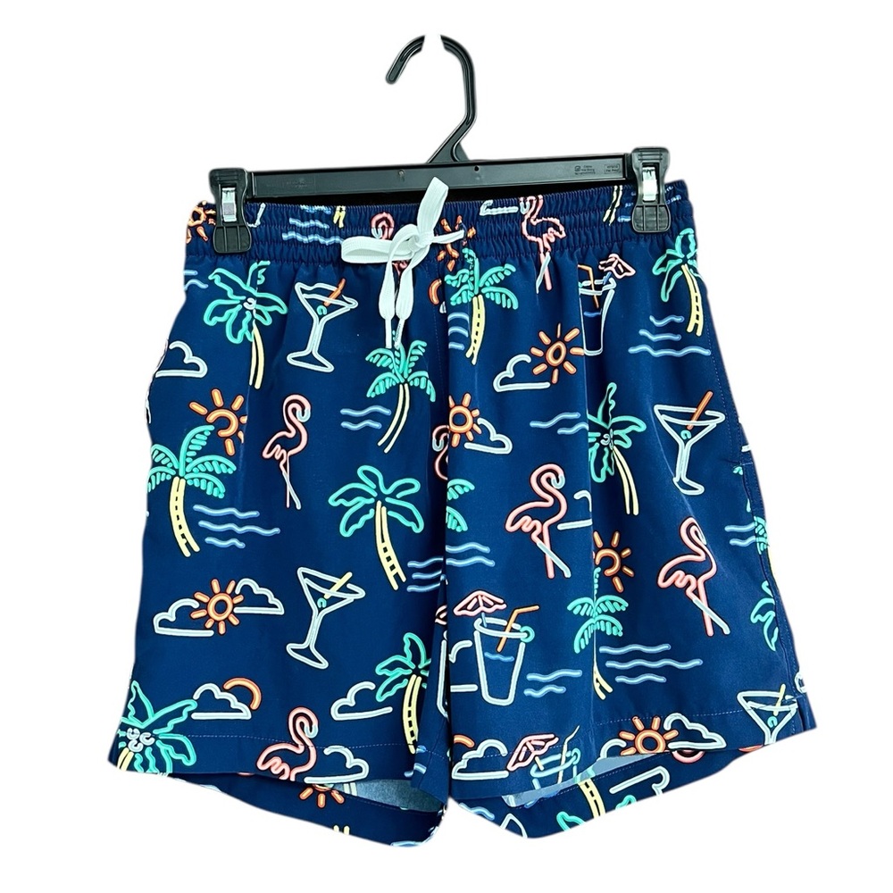 Chubbies The Neon Lights Classic Swim Trunk Navy‎ and Green Shorts Size Small - Picture 8 of 8